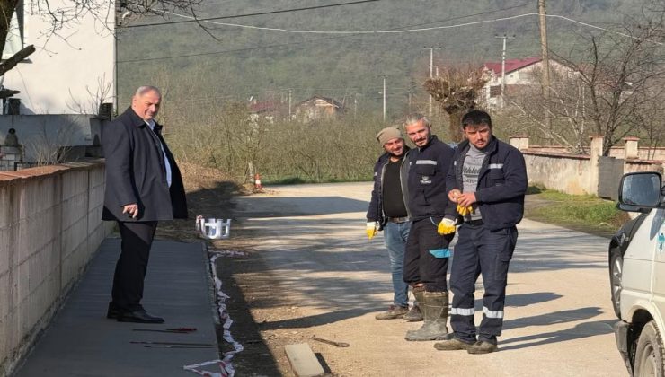Çilimli’de Sabah Mesaisi: Kaldırım Çalışmaları Hız Kesmeden Sürüyor