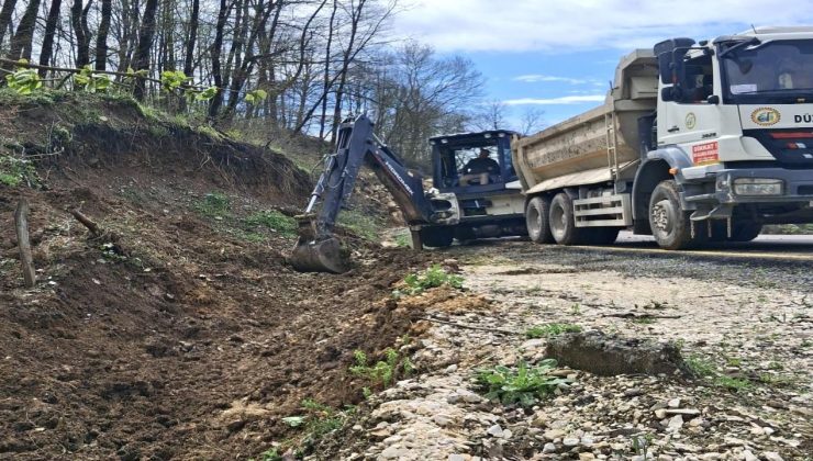 Çilimli Yenivakıf’ta Altyapı Çalışmaları Devam Ediyor